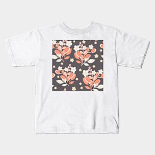 Modern floral bouquet with daisies repeat pattern print Kids T-Shirt